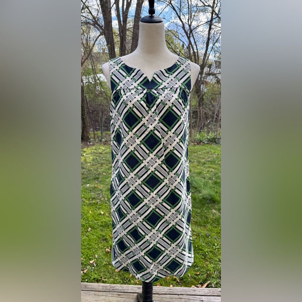 Vineyard Vines By Shep & Ian Size 8 Sleeveless Shift Dress Nautical Tiller Plaid